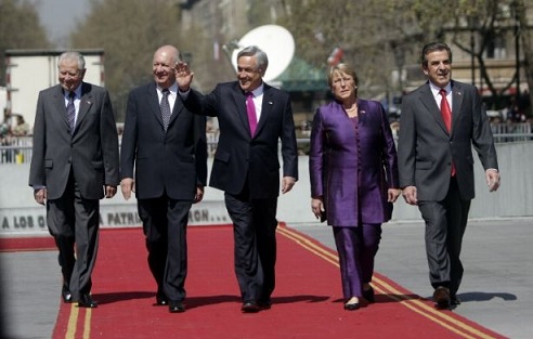 Presidente y ex Presidentes de Chile