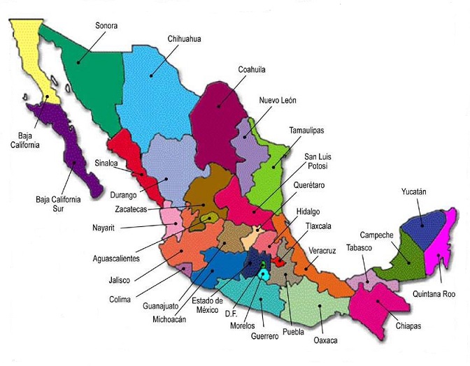division politica mexico