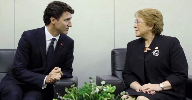 Trudeau y Bachelet