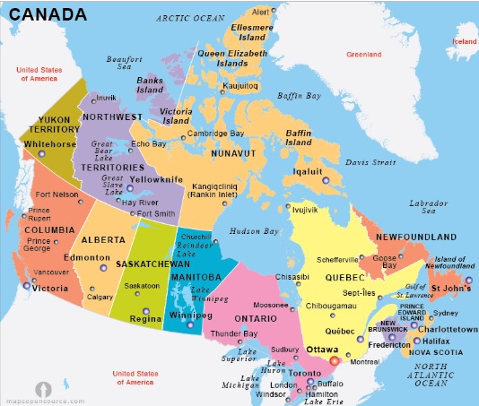 Mapa de Canada